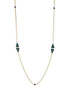 Freida Rothman Pav&eacute; Green Agate Single Strand Necklace