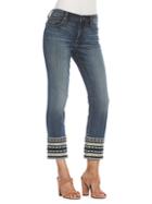 Driftwood Colette Crop Texture-embroiderd Jeans