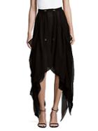 Balmain Asymmetrical Silk Skirt