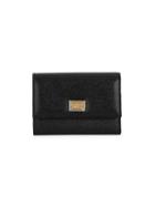 Dolce & Gabbana Textured Leather Tri-fold Wallet