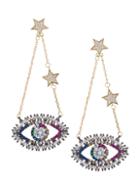 Eye Candy La The Luxe Eye & Stars 18k Goldplated & Crystal Drop Earrings