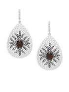 Freida Rothman Sterling Silver & Crystal Teardrop Earrings