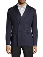 Burberry Double-breasted Linen Blend Suit Jacket