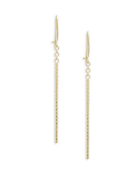 Saks Fifth Avenue Made In Italy Made In Italy 14k Yellow Gold Twist Linear Dangle Earrings