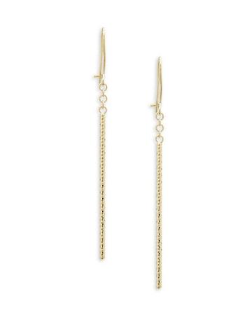 Saks Fifth Avenue Made In Italy Made In Italy 14k Yellow Gold Twist Linear Dangle Earrings