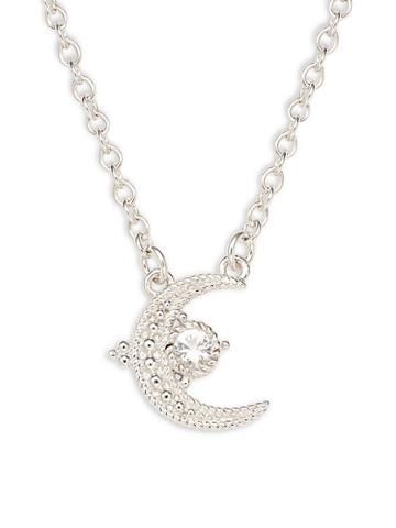 Judith Ripka Little Luxuries Sterling Silver & White Topaz Moon Pendant Necklace