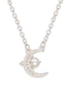 Judith Ripka Little Luxuries Sterling Silver & White Topaz Moon Pendant Necklace