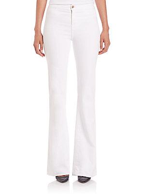 J Brand Sateen High-rise Tailored Flare Jeans