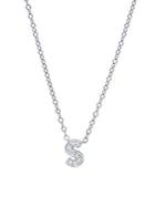 Nephora Diamond & 14k White Gold S Initial Pendant Necklace