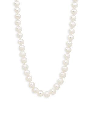 Tara + Sons 7-7.5mm White Akoya Pearl And 14k Yellow Gold Necklace