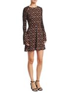 A.l.c. Alexa Printed Bell Sleeve Silk Dress