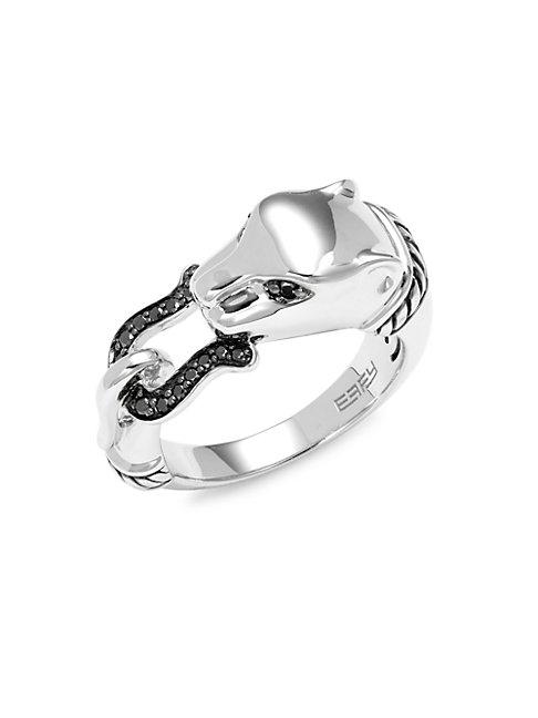 Effy Sterling Silver & Diamond Panther Ring
