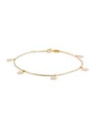Saks Fifth Avenue 14k Yellow Gold Stars Station Cable Chain Bracelet