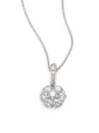 Saks Fifth Avenue 0.70 Tcw Certified Diamond & 18k White Gold Flower Pendant Necklace