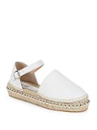 Renvy Tumbled Leather Ankle-strap Espadrilles