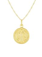 Sphera Milano 14k Yellow Gold Religious Disc Pendant Necklace
