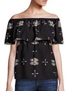 Collective Concepts Off-the-shoulder Printed Top
