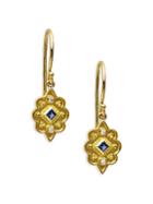 Legend Amrapali Heritage 18k Gold Sapphire & Diamond Marquis Drop Earrings