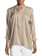 Vince Draped Shirred Blouse