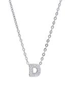 Nephora Diamond & 14k White Gold D Initial Pendant Necklace