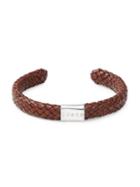 Tateossian Stainless Steel & Leather Cuff Bracelet