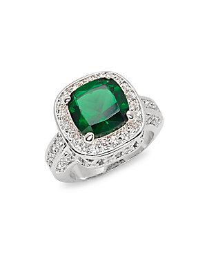 Saks Fifth Avenue Cubic Zirconia & Emerald Ring