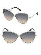 Tom Ford Eyewear Elise Metal 65mm Cat Eye Sunglasses