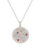 Effy 14k White Gold & Multicolored Sapphire Pendant Necklace