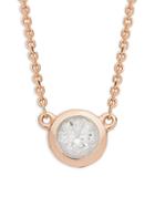 Effy 14k Rose Gold & Pav&eacute; Diamond Pendant Necklace