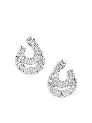 Pure Navy Crystal And Silver Teardrop Earrings