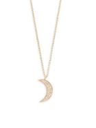 Casa Reale Moon Diamond And 14k Yellow Gold Pendant Necklace