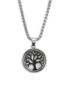 Jean Claude Life Tree Stainless Steel Medallion Pendant Necklace