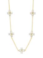 Freida Rothman 14k Gold & Rhodium Plated Sterling Silver Crystal Flower Station Necklace