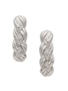 Effy Sterling Silver & Diamond Twisted Drop Earrings