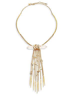 Alexis Bittar Miss Havisham Caged Rock Crystal Collar Necklace