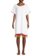 Pitusa Pom-pom Chandelier Coverup T-shirt Dress