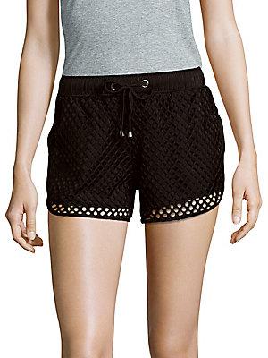 Gottex Solid Open-mesh Shorts
