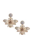 Eye Candy La Luxe Crystal Bee Dangle Drop Earrings