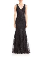 Theia Embellished Lace Mermaid Gown