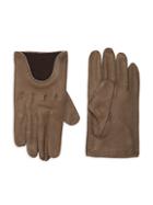 Portolano Partially Ribbed Leather Gloves
