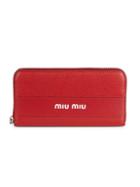 Miu Miu Zip-around Logo Leather Wallet