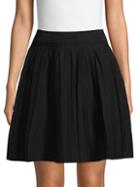 Saks Fifth Avenue Pleated Cotton Blend A-line Skirt