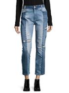 Free People Cropped Patchwork Jeans
