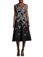 Teri Jon By Rickie Freeman Floral Embroidered Fit-&-flare Dress