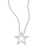Saks Fifth Avenue Diamond & 14k White Gold Open Star Necklace