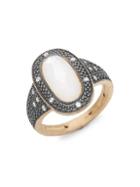 Freida Rothman Ellipse Sterling Silver & Mother-of-pearl Cocktail Ring
