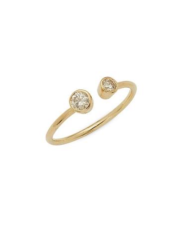 Adornia Fine Jewelry Diamond And 18k Yellow Gold Circle Open Ring