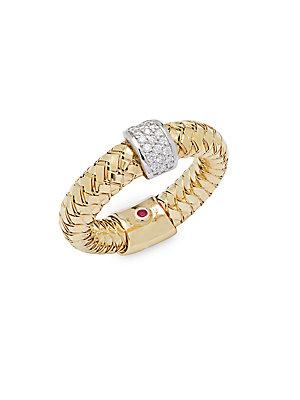 Roberto Coin Primavera Diamond & 18k Woven Gold Ring