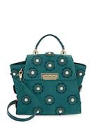 Zac Zac Posen Floral Leather And Faux Pearl Satchel
