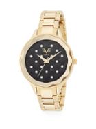 Versace Abbligiamento Sportivo Crystal Quilted Round Dial Bracelet Watch